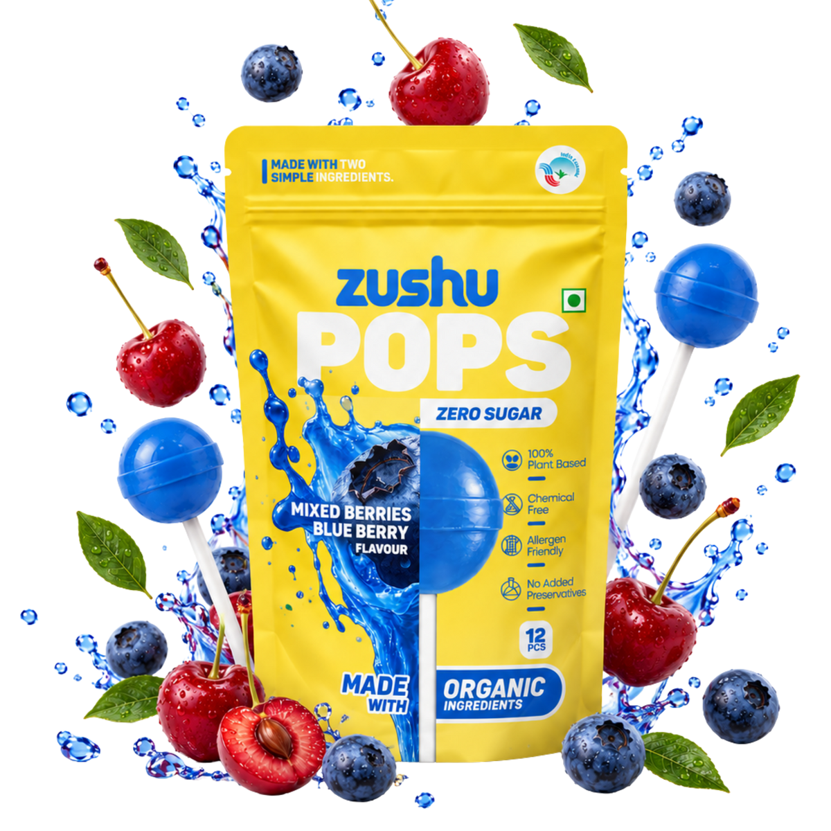 Zero Sugar Organic Mixed Berries Blueberries