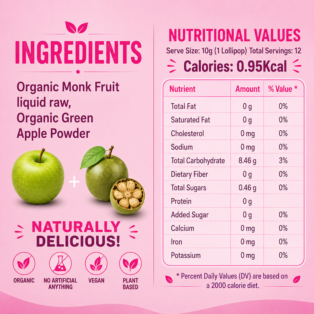 Zero Sugar Organic Green Apple Pops