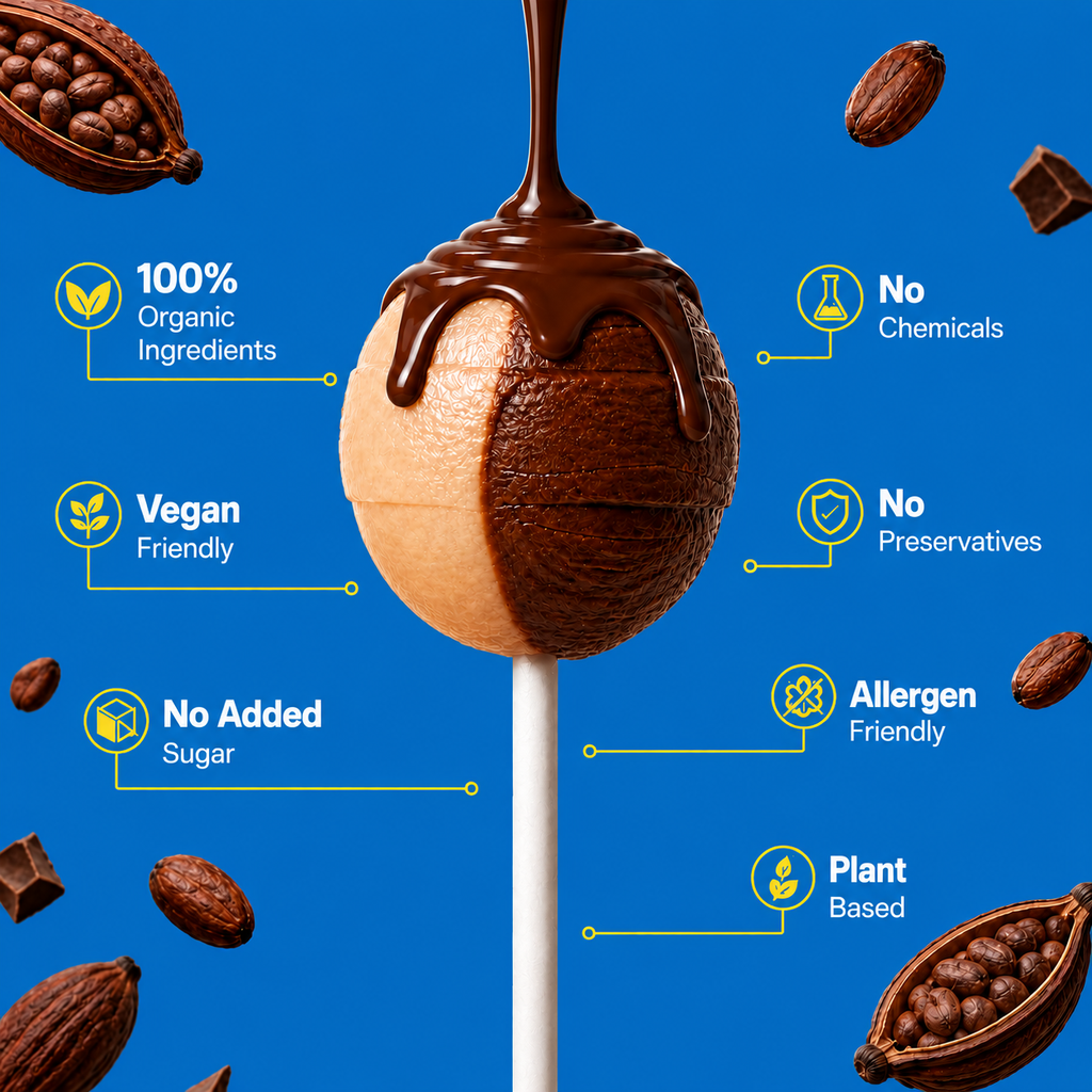 Organic Chocolate lollipops - Variety pack