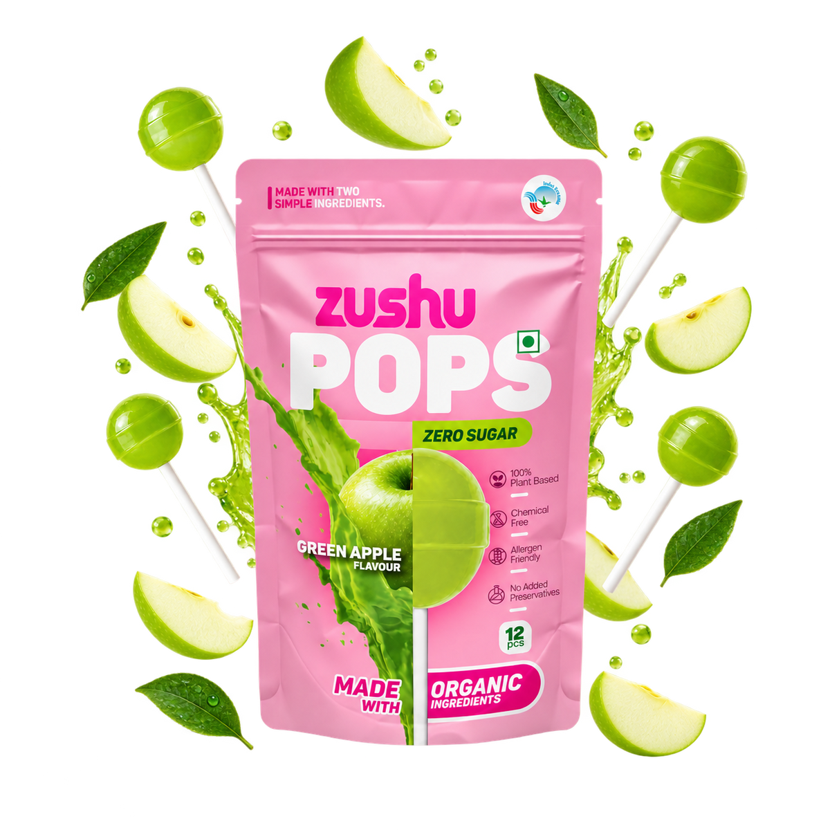 Zero Sugar Organic Green Apple Pops